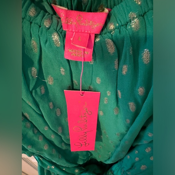 NWT Lilly Pulitzer Tamie off the shoulder dress. Size large - Picture 2 of 6